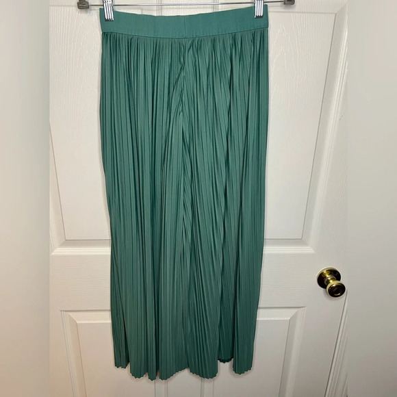 COS Wide Leg Pleated Palazzo Pants Teal Blue Green Womens Size Small GUC - Picture 2 of 8